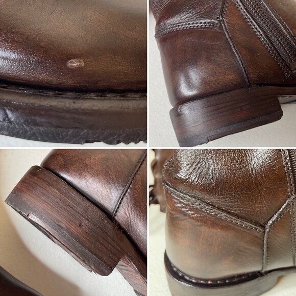 BED STU Manchester Distressed Brown Leather Tall Riding Boots BedStu Size 6.5 - Picture 10 of 16